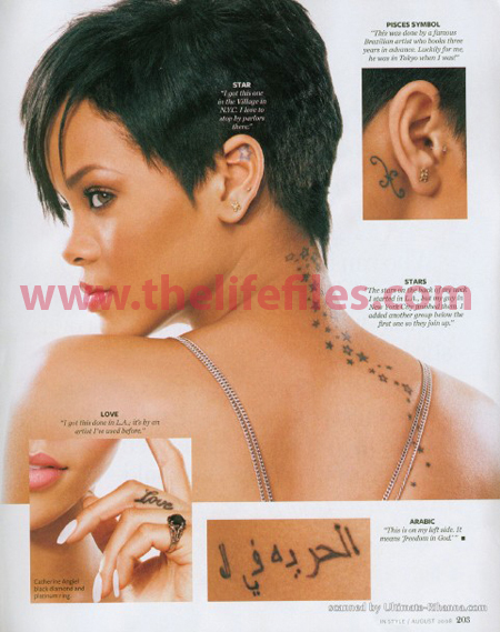 rihanna hand tattoo. Rihanna Star Tattoo Ear